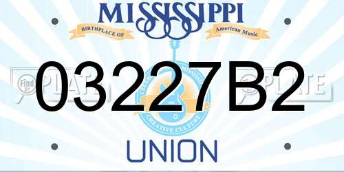 03227B2 Mississippi License Plate