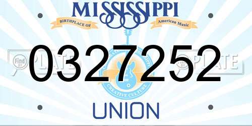 0327252 Mississippi License Plate