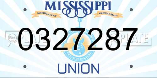 0327287 Mississippi License Plate