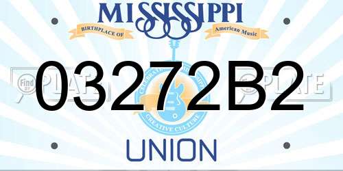 03272B2 Mississippi License Plate