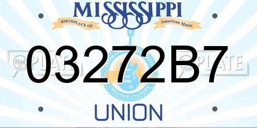 03272B7 Mississippi License Plate