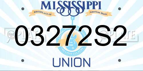 03272S2 Mississippi License Plate