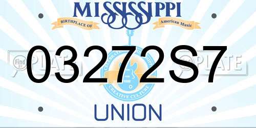 03272S7 Mississippi License Plate