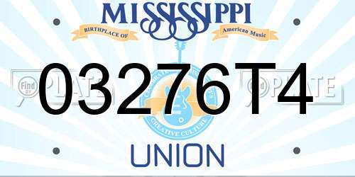 03276T4 Mississippi License Plate