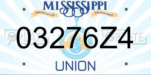 03276Z4 Mississippi License Plate