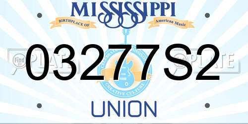 03277S2 Mississippi License Plate