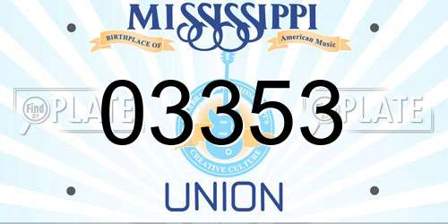 03353 Mississippi License Plate