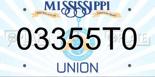 03355T0 Mississippi License Plate