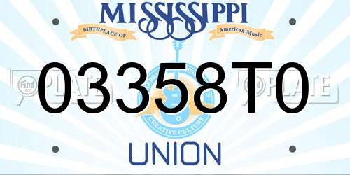 03358T0 Mississippi License Plate