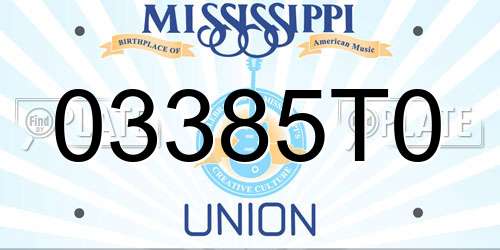 03385T0 Mississippi License Plate