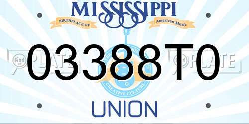 03388T0 Mississippi License Plate