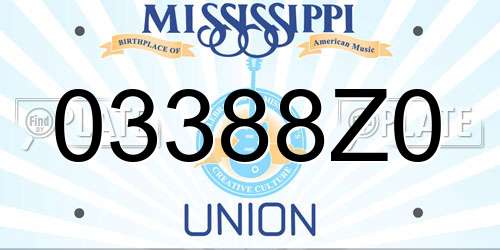 03388Z0 Mississippi License Plate