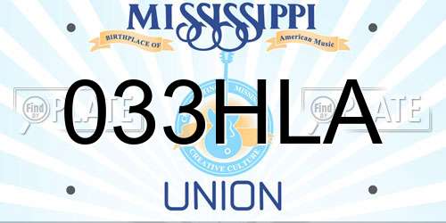 033HLA Mississippi License Plate
