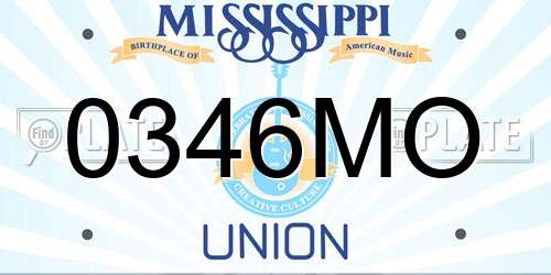 0346MO Mississippi License Plate