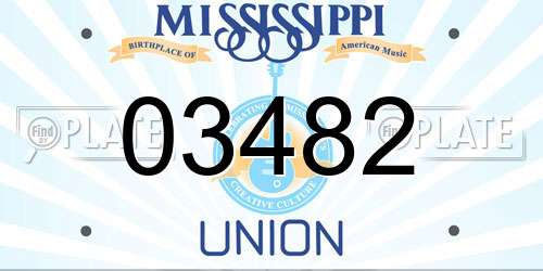 03482 Mississippi License Plate