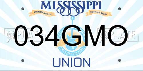 034GMO Mississippi License Plate