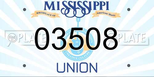 03508 Mississippi License Plate