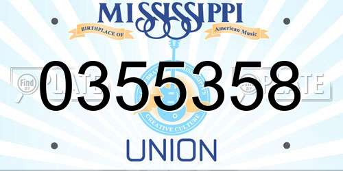 0355358 Mississippi License Plate