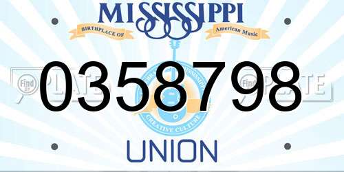 0358798 Mississippi License Plate
