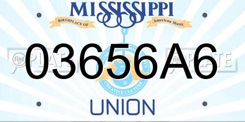 03656A6 Mississippi License Plate