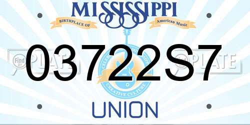 03722S7 Mississippi License Plate