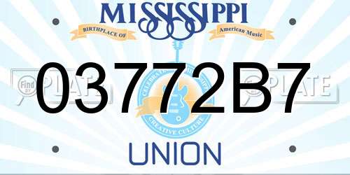03772B7 Mississippi License Plate