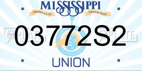 03772S2 Mississippi License Plate