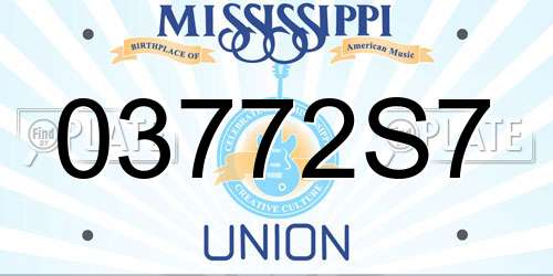 03772S7 Mississippi License Plate
