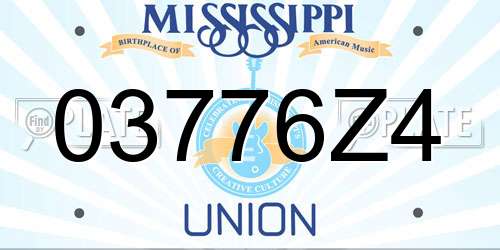 03776Z4 Mississippi License Plate