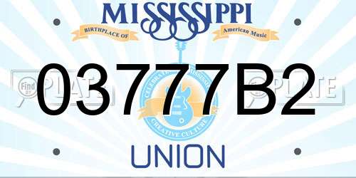 03777B2 Mississippi License Plate