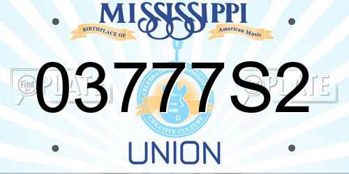03777S2 Mississippi License Plate