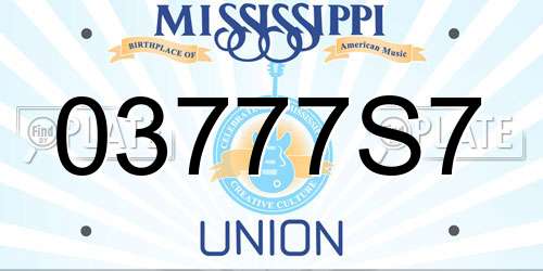 03777S7 Mississippi License Plate