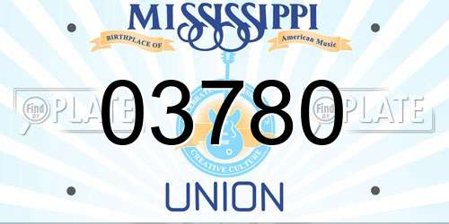 03780 Mississippi License Plate