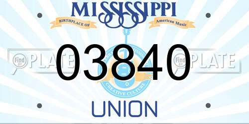 03840 Mississippi License Plate