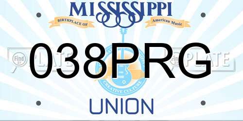 038PRG Mississippi License Plate