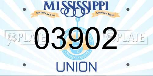 03902 Mississippi License Plate