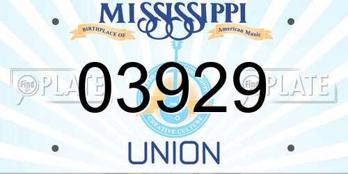 03929 Mississippi License Plate