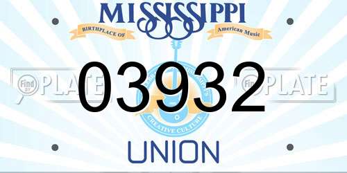 03932 Mississippi License Plate