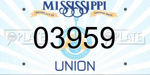 03959 Mississippi License Plate