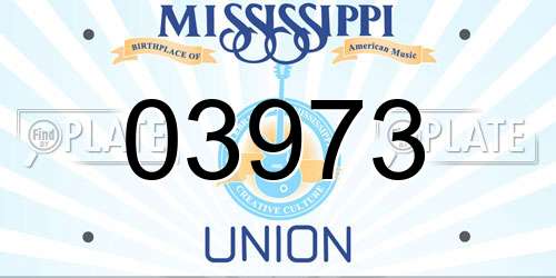03973 Mississippi License Plate