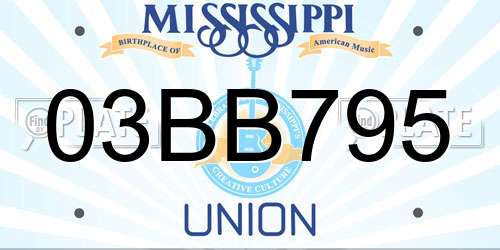 03BB795 Mississippi License Plate