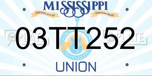 03TT252 Mississippi License Plate