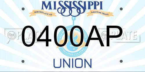 0400AP Mississippi License Plate