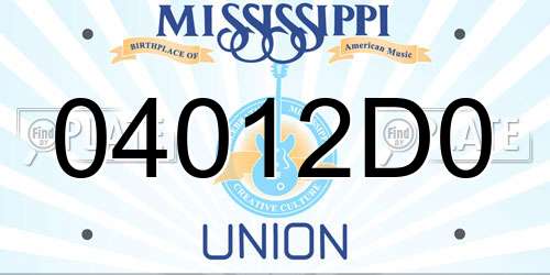 04012D0 Mississippi License Plate