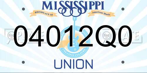 04012Q0 Mississippi License Plate