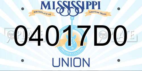 04017D0 Mississippi License Plate