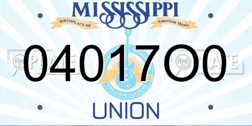 04017O0 Mississippi License Plate