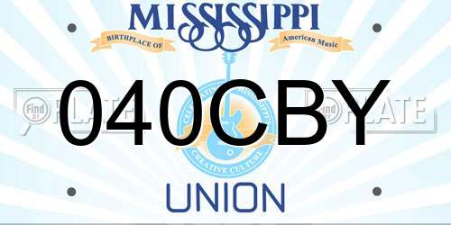 040CBY Mississippi License Plate
