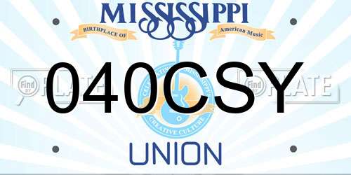 040CSY Mississippi License Plate