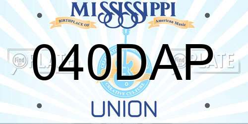 040DAP Mississippi License Plate